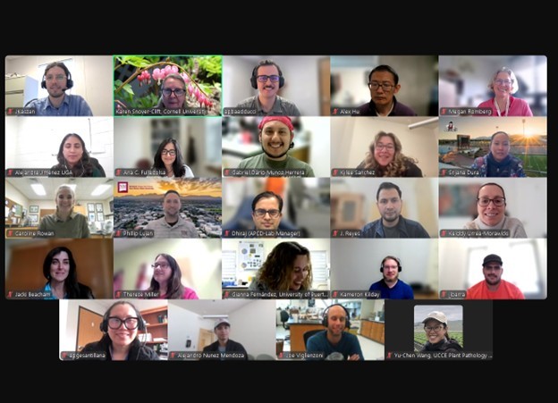 A screenshot of the various participants in a zoom meeting.