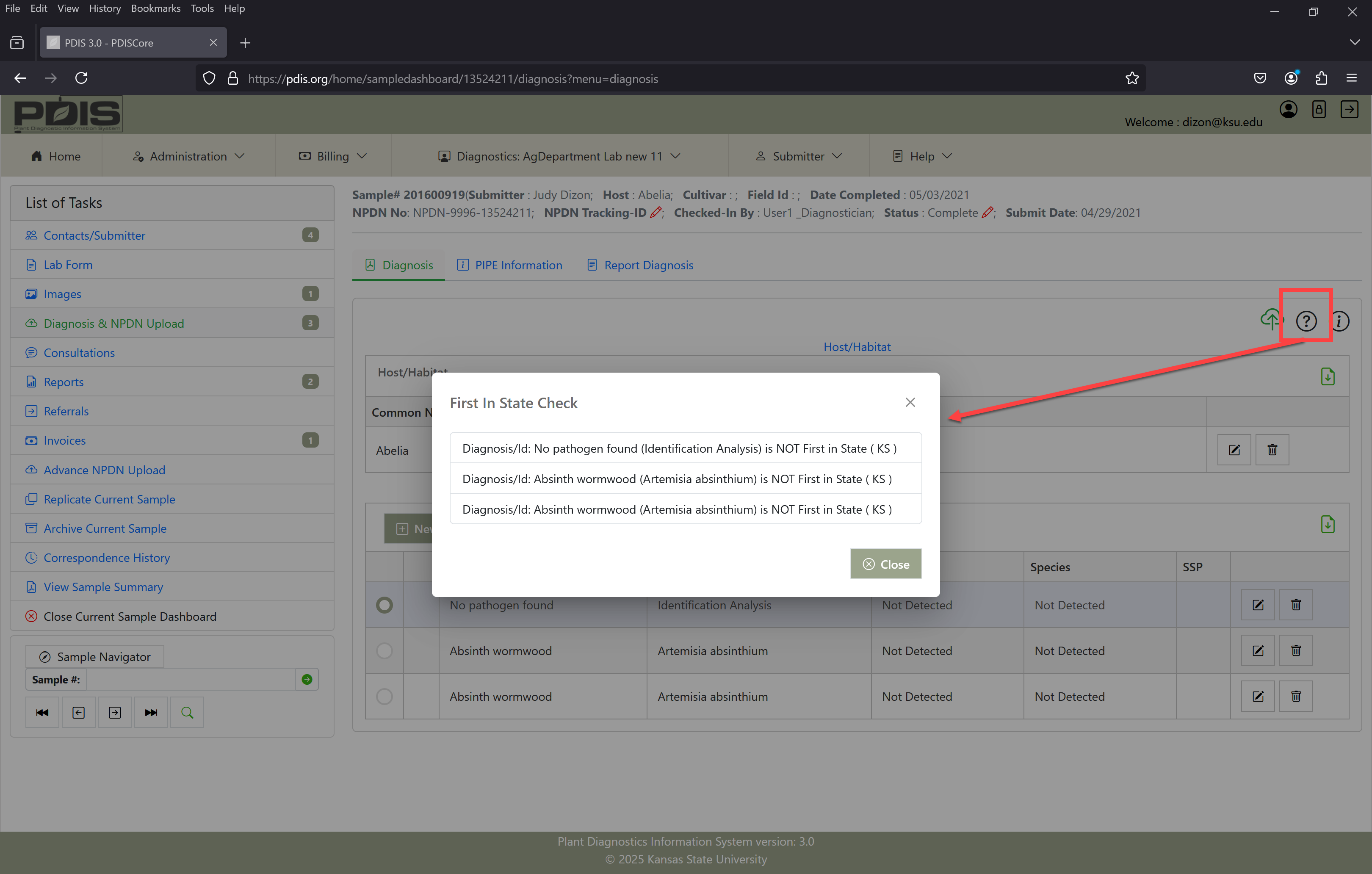 The First-In-State feature for new detections